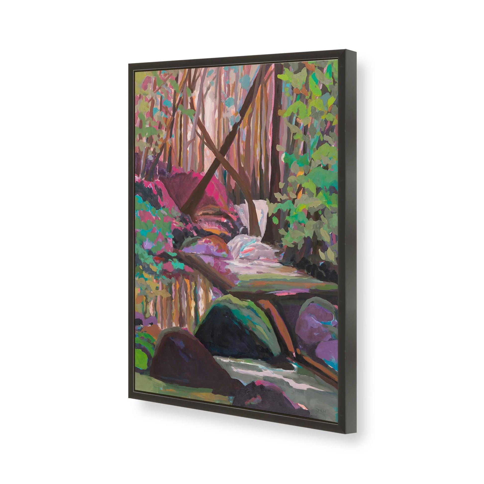 [Color:Satin Black], Picture of art in a Satin Black frame of the corner