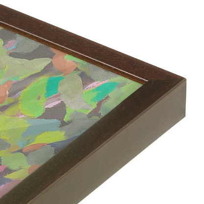 [Color:Brown], Picture of art in a Brown frame at an angle