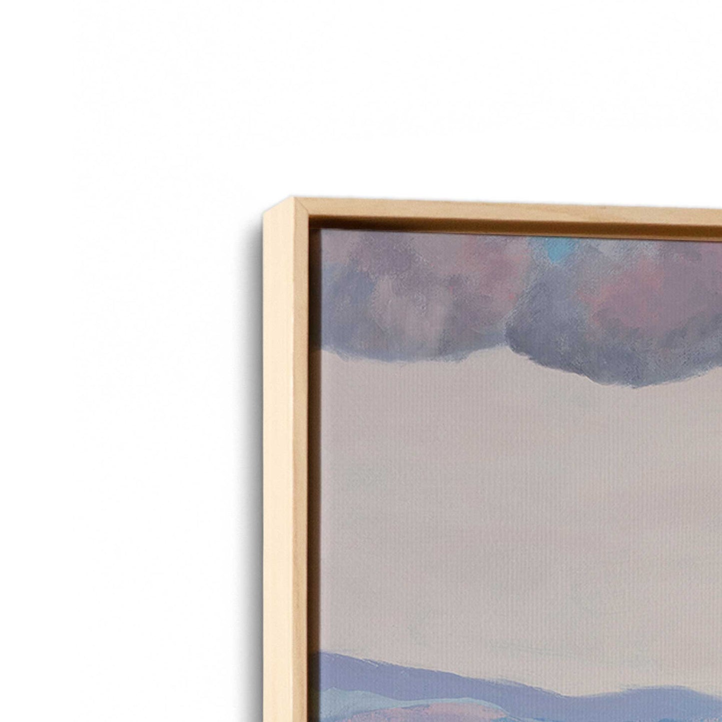 [Color:American Maple], Picture of art in a American Maple frame at an angle