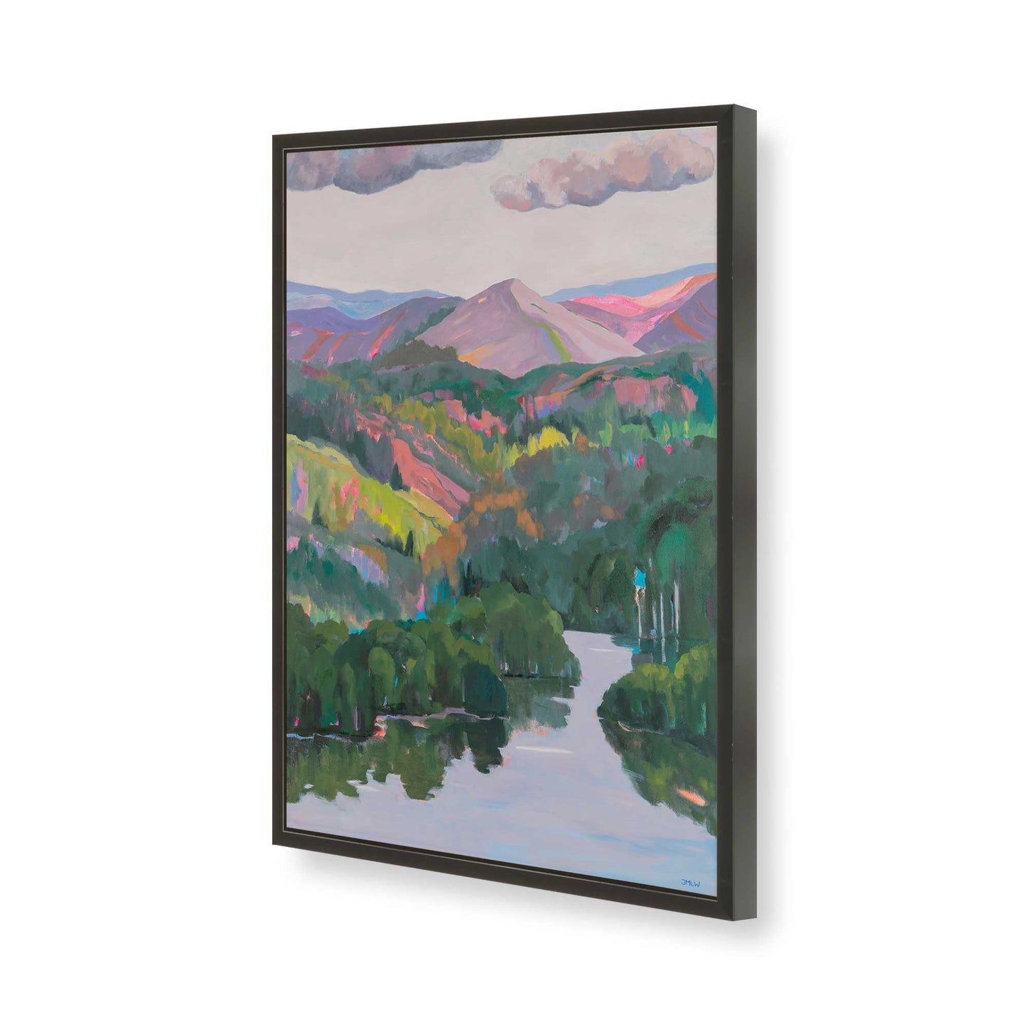 [Color:Satin Black], Picture of art in a Satin Black frame of the corner