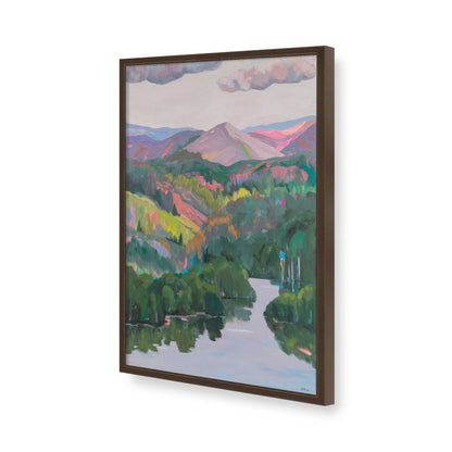 [Color:Brown], Picture of art in a Brown frame of the corner