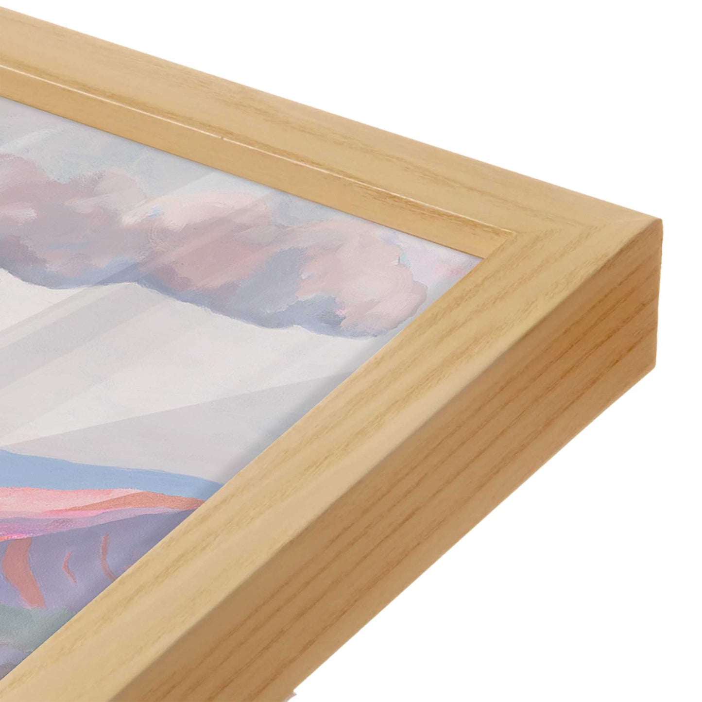 [Color:American Maple], Picture of art in a American Maple frame at an angle
