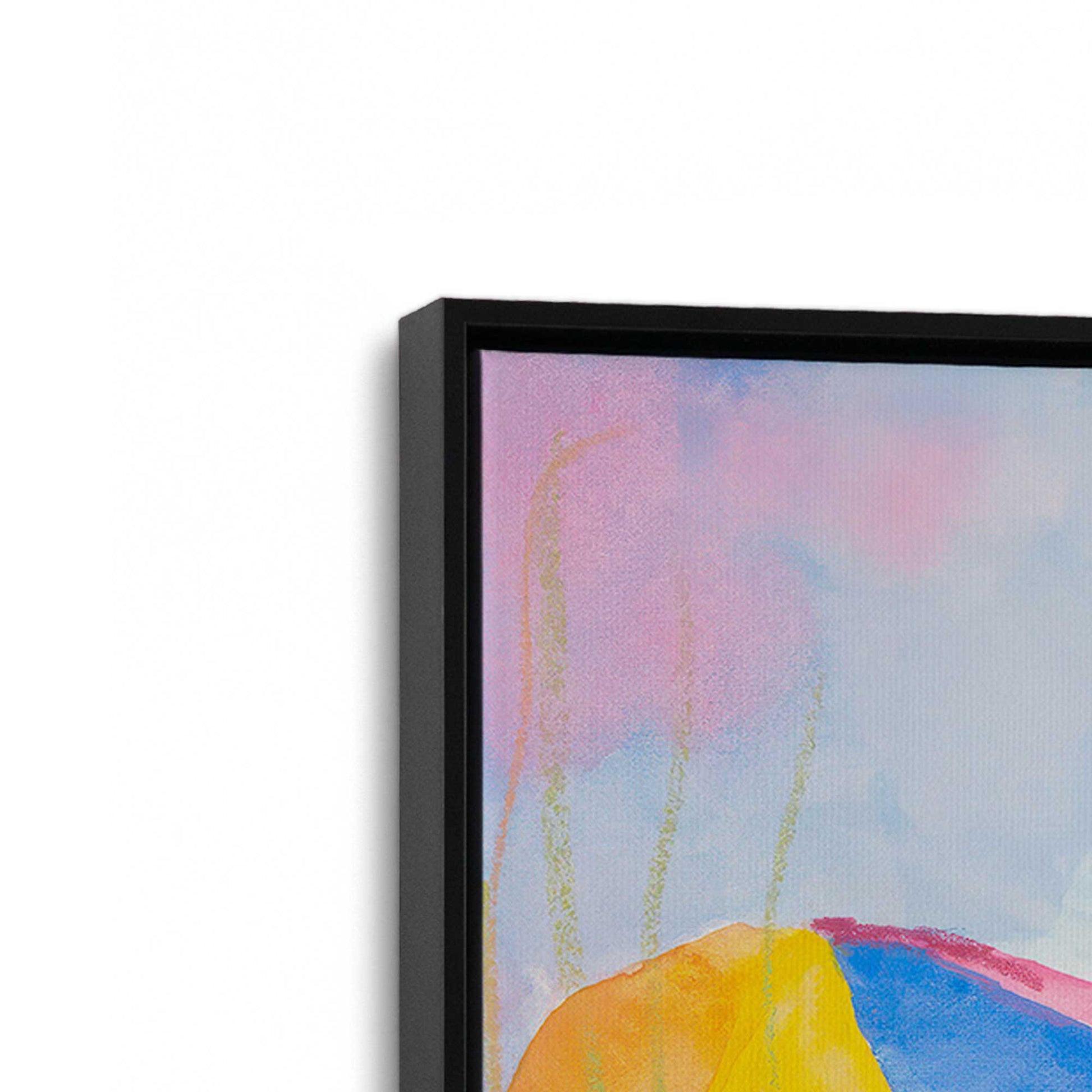 [Color:Satin Black], Picture of art in a Satin Black frame at an angle