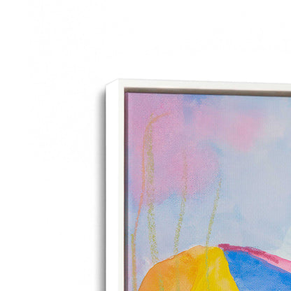 [Color:Opaque White], Picture of art in a White frame at an angle