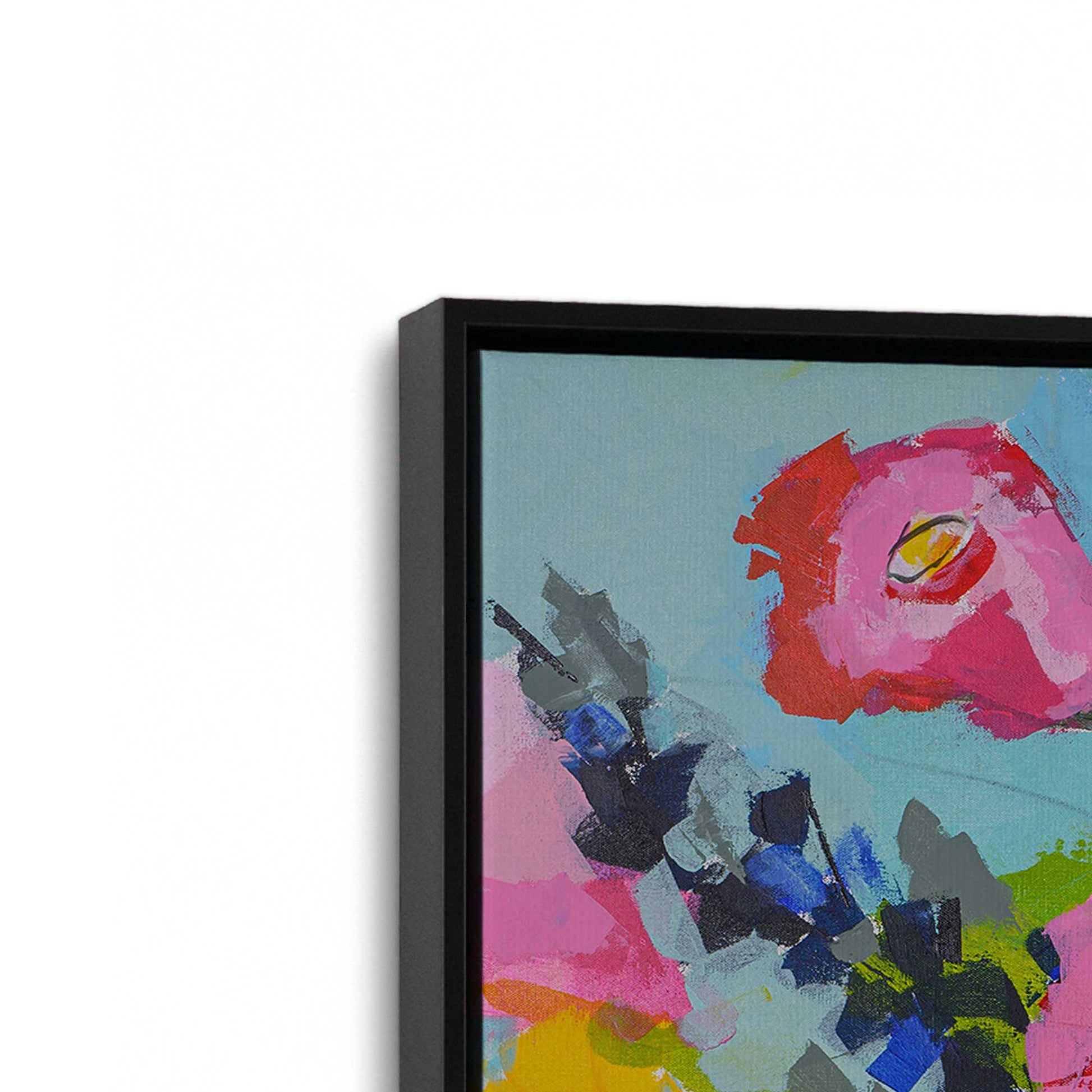 [Color:Satin Black], Picture of art in a Satin Black frame at an angle