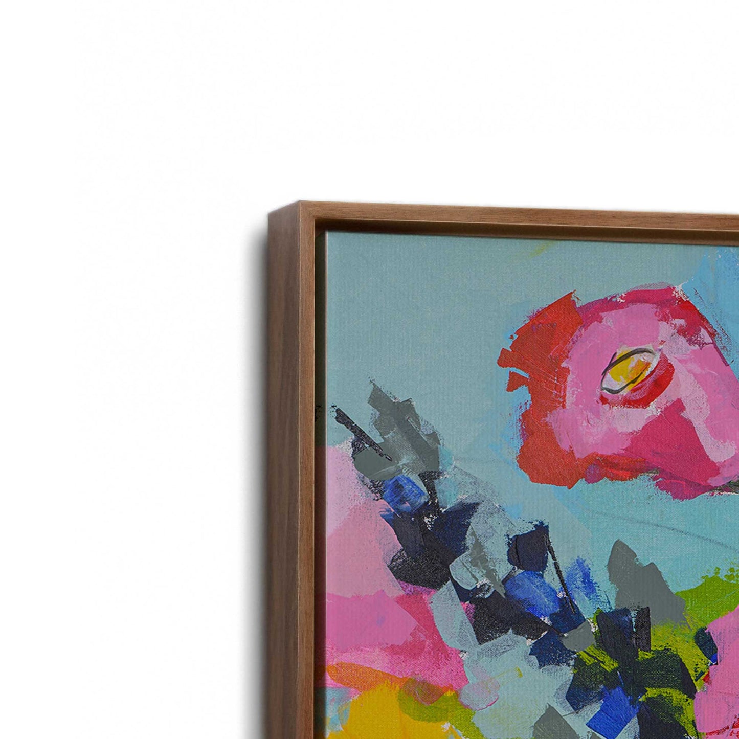 [Color:Walnut], Picture of art in a Walnut frame at an angle