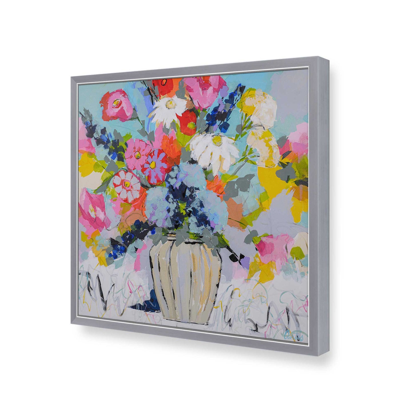 [Color:Polished Chrome], Picture of art in a Polished Chrome frame of the corner