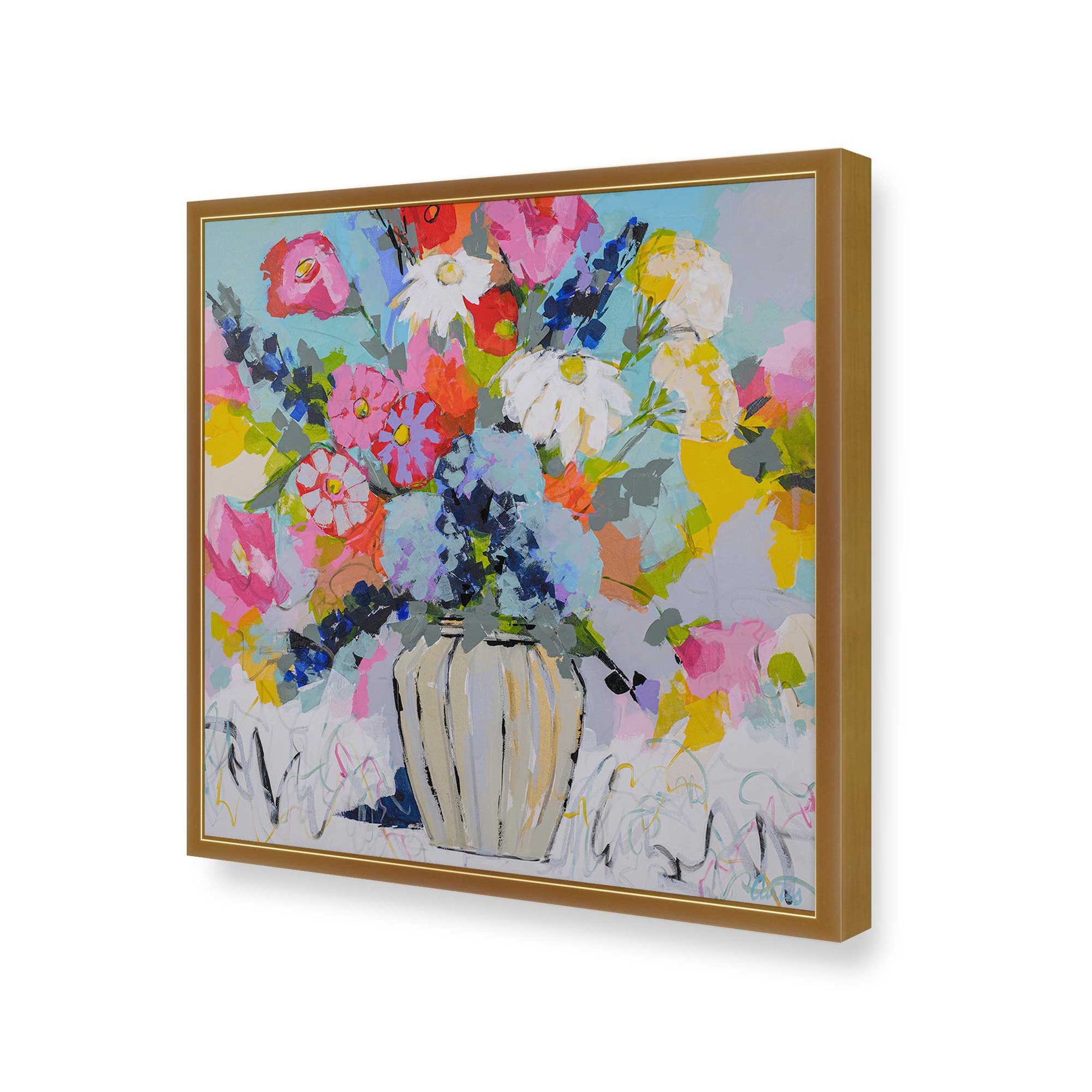 [Color:Polished Gold], Picture of art in a Polished Gold frame of the corner