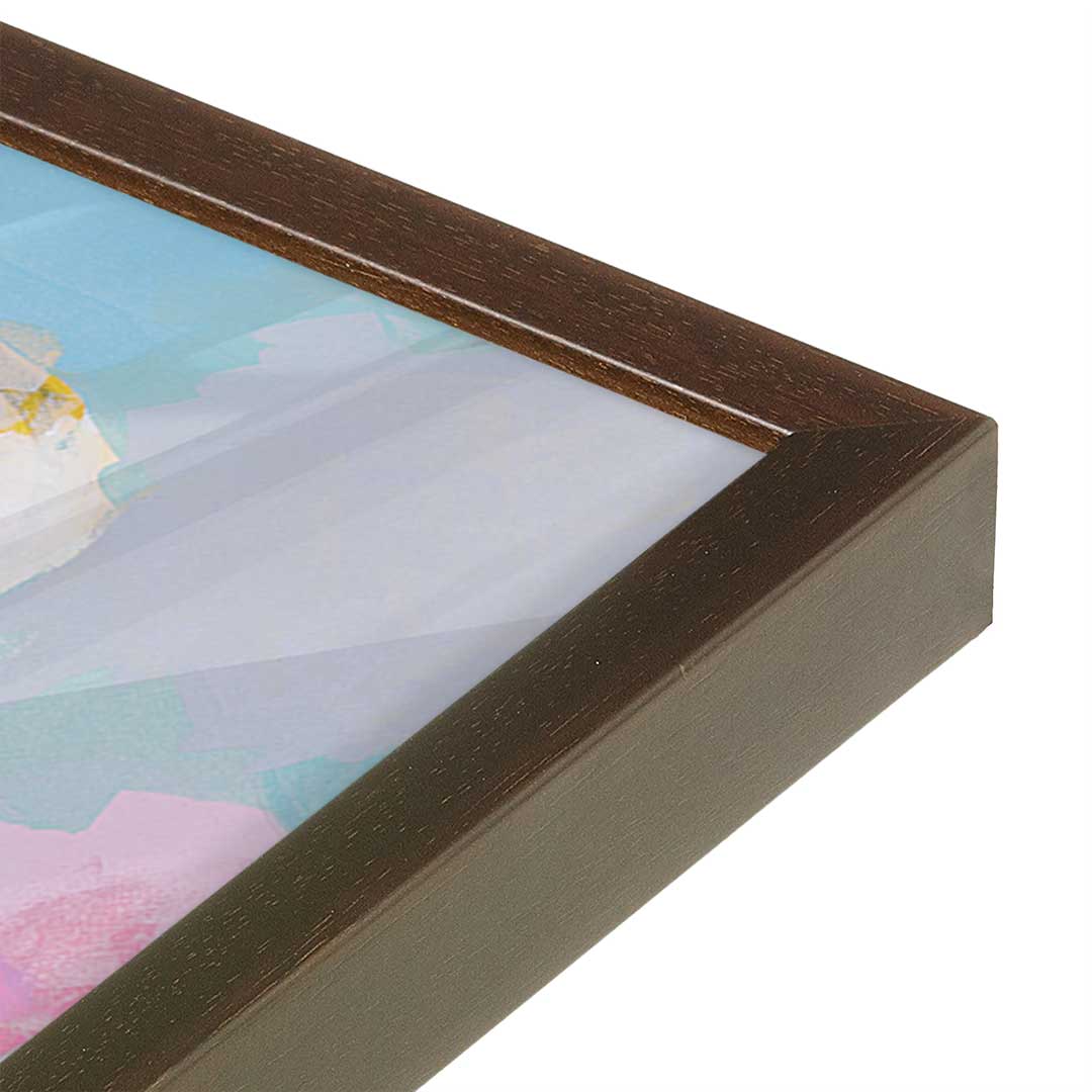 [Color:Espresso], Picture of art in a Espresso frame at an angle