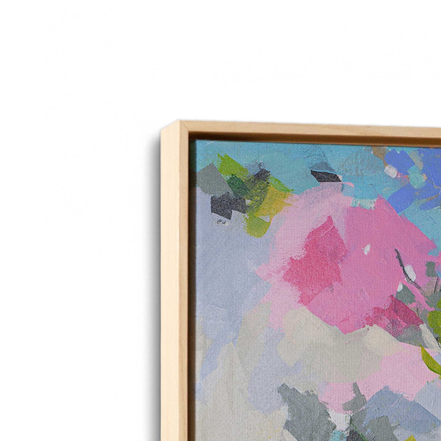 [Color:American Maple], Picture of art in a American Maple frame at an angle
