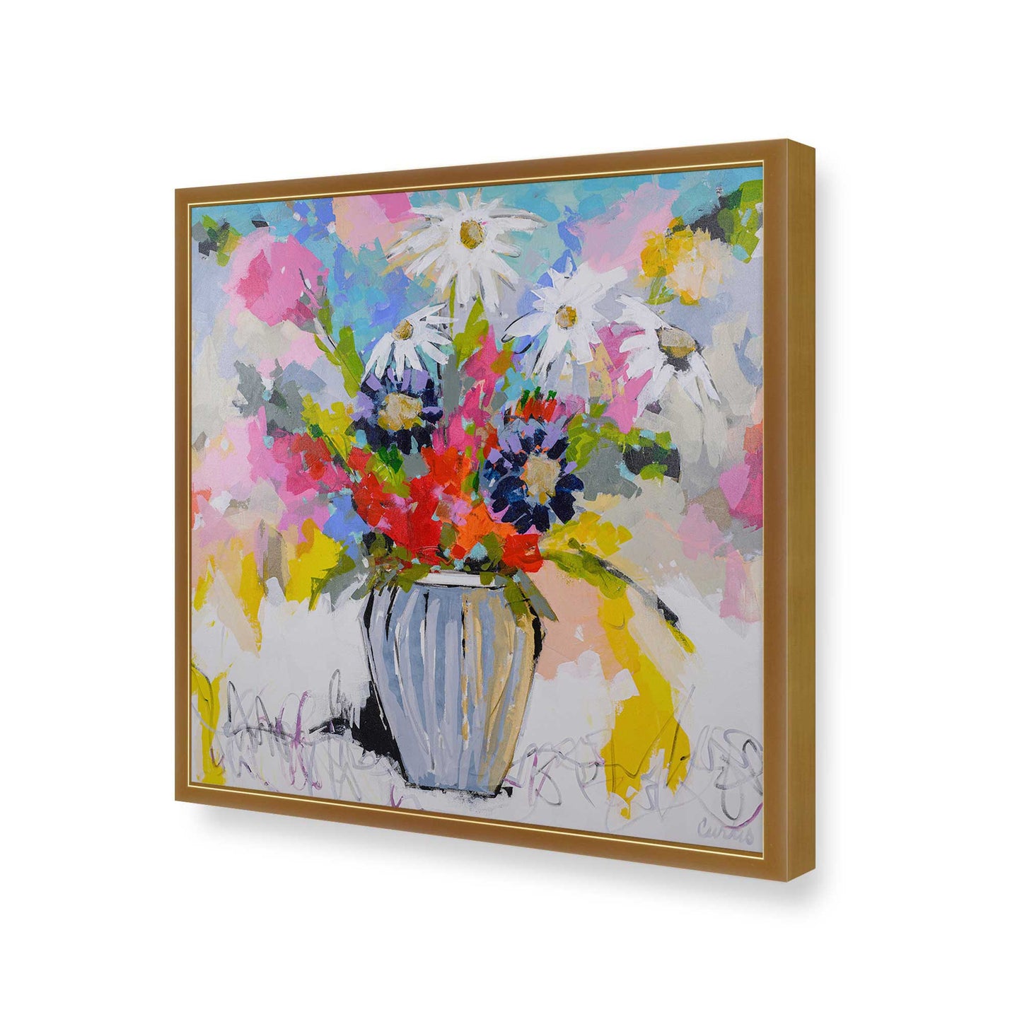 [Color:Polished Gold], Picture of art in a Polished Gold frame of the corner