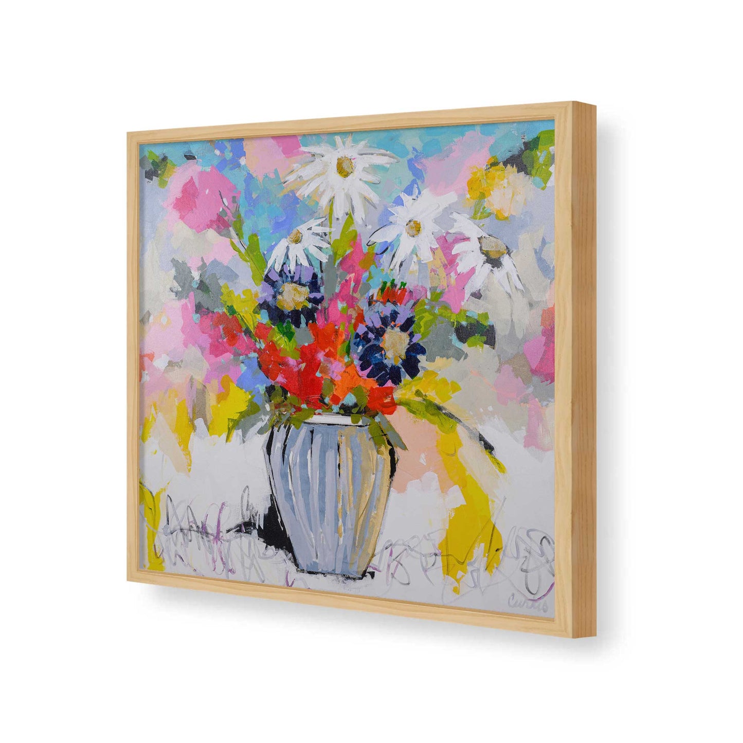 [Color:American Maple], Picture of art in a American Maple frame of the corner