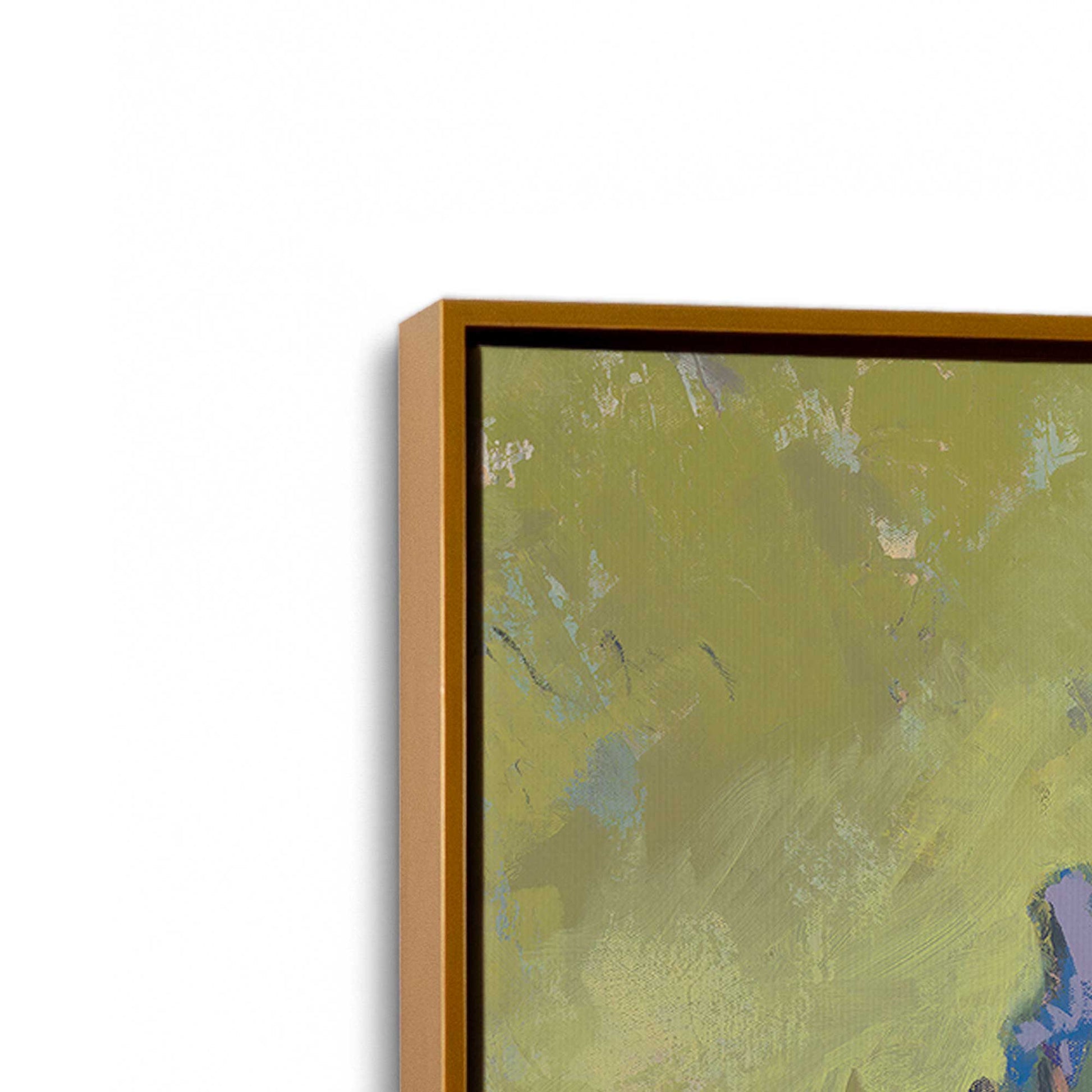 [Color:Polished Gold], Picture of art in a Polished Gold frame at an angle