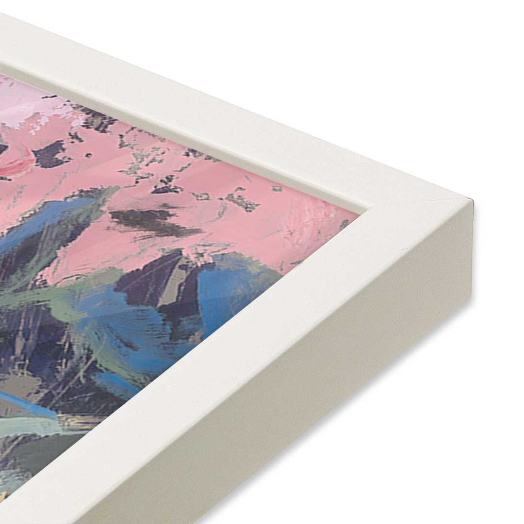 [Color:Opaque White], Picture of art in a Opaque White frame at an angle
