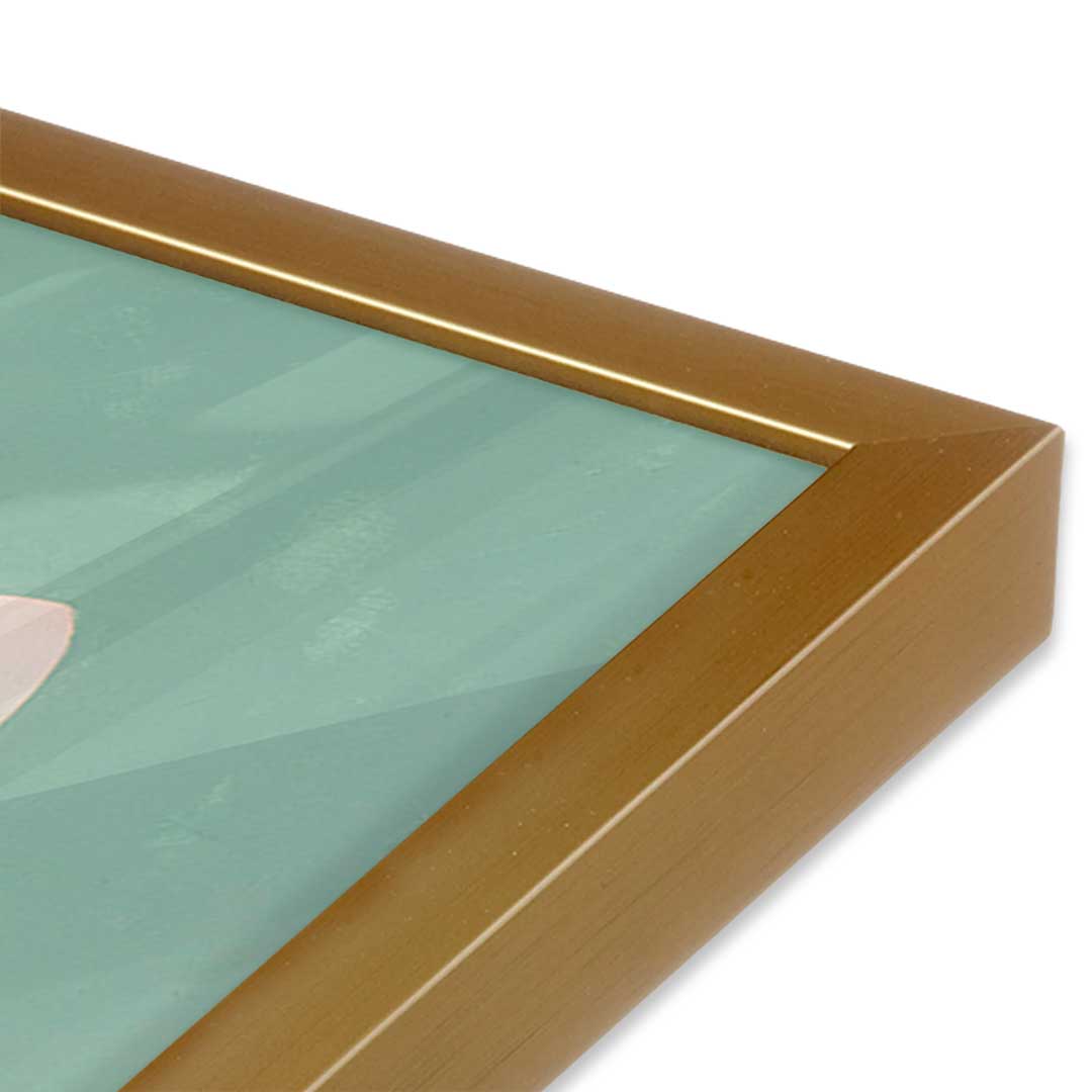 [Color:Polished Gold], Picture of art in a Polished Gold frame at an angle