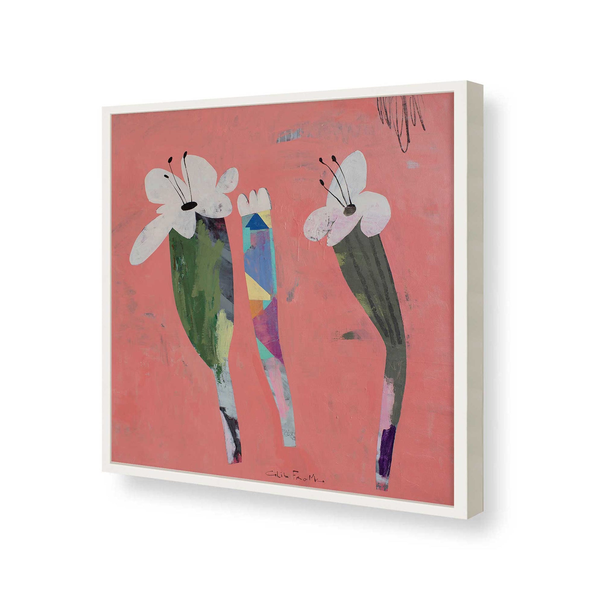 [Color:Opaque White], Picture of art in a Opaque White frame of the corner