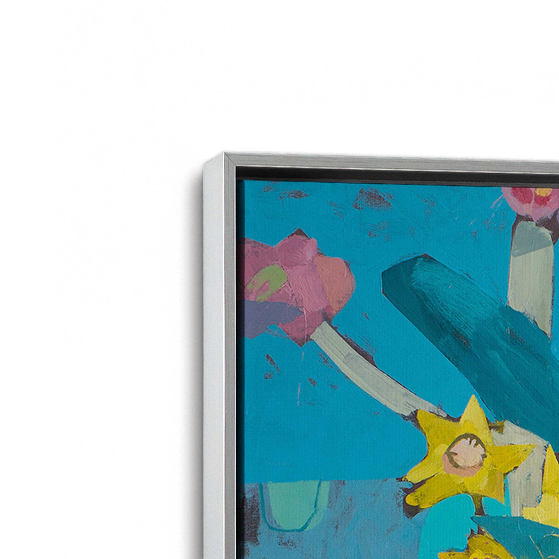 [Color:Polished Chrome], Picture of art in a Polished Chrome frame at an angle
