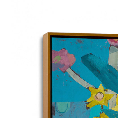 [Color:Polished Gold], Picture of art in a Polished Gold frame at an angle