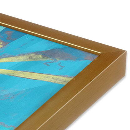 [Color:Polished Gold], Picture of art in a Polished Gold frame at an angle