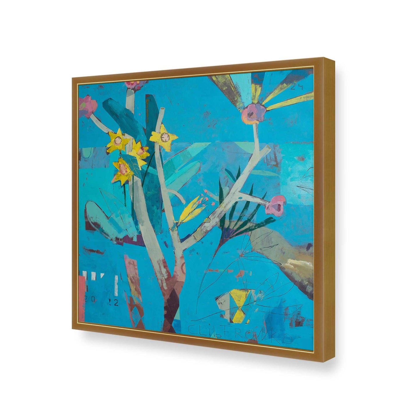 [Color:Polished Gold], Picture of art in a Polished Gold frame of the corner
