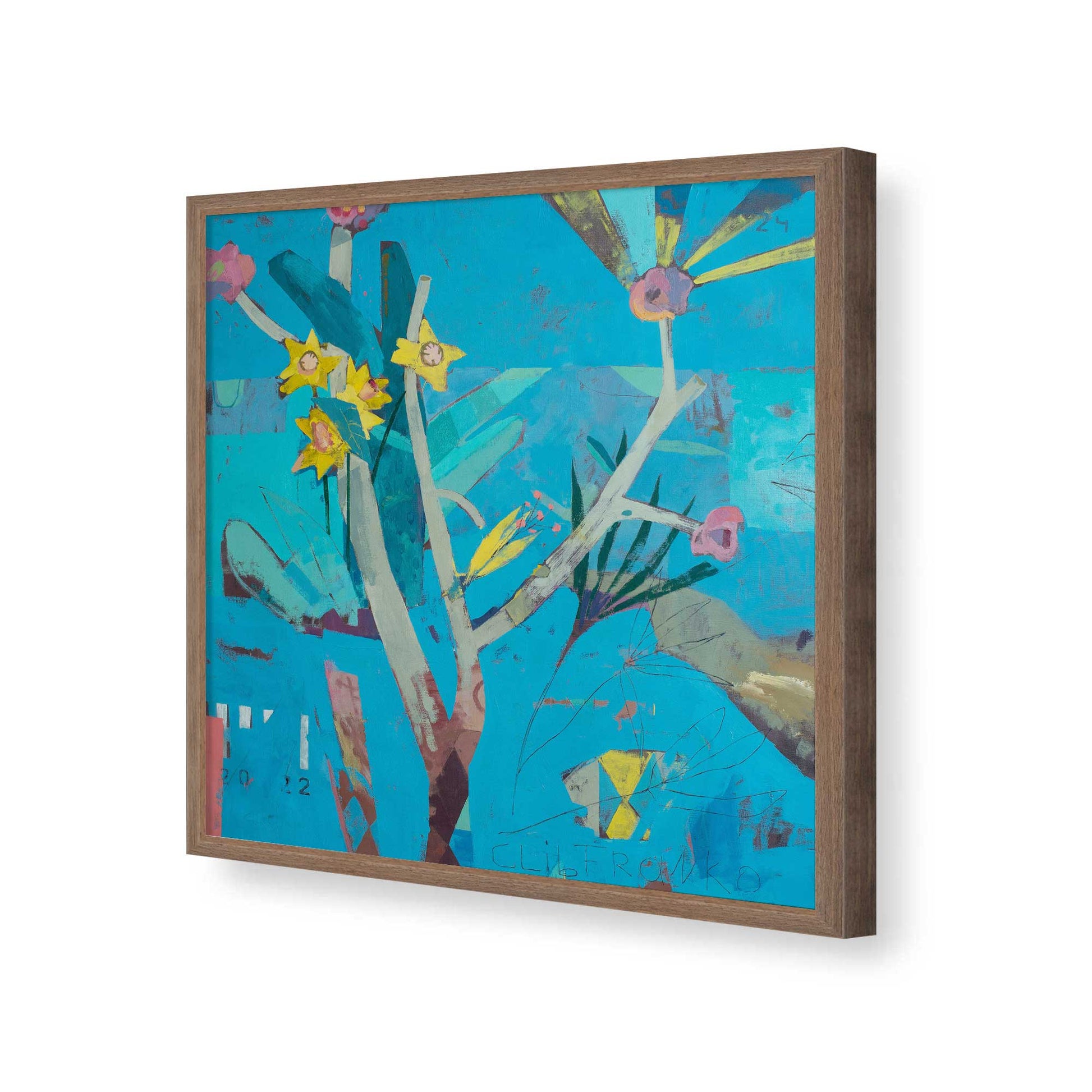 [Color:Walnut], Picture of art in a Walnut frame of the corner
