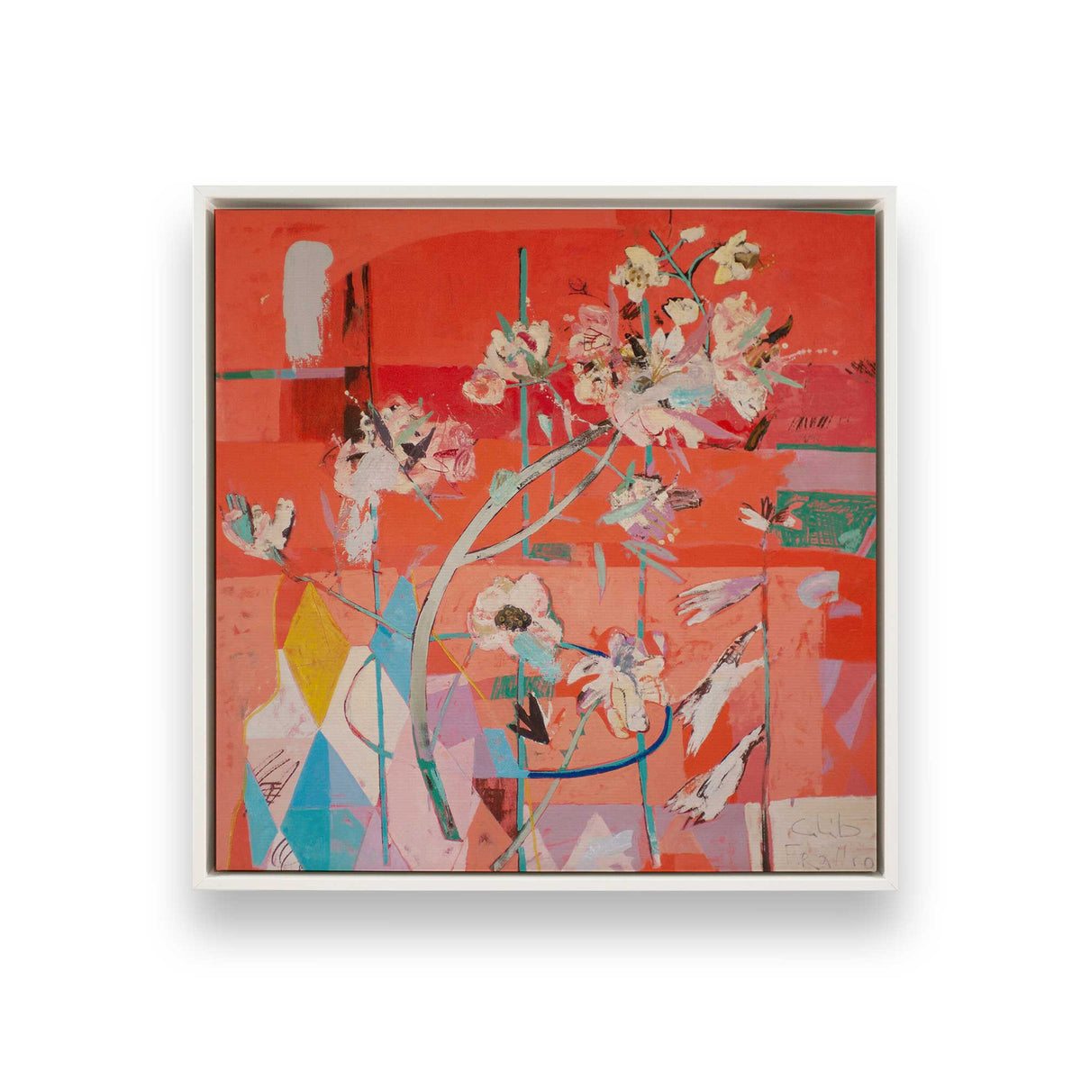 [Color:Opaque White], Picture of art in a White frame