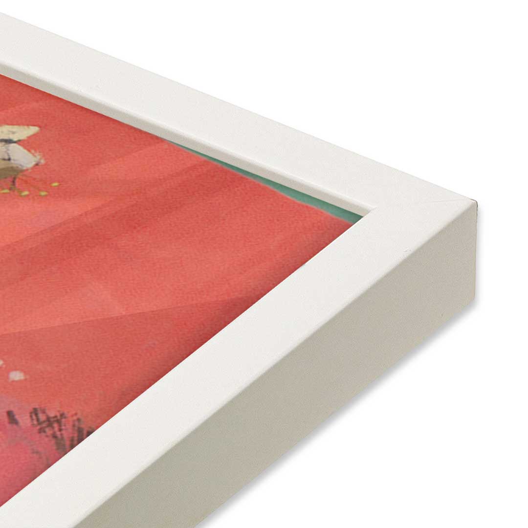 [Color:Opaque White], Picture of art in a Opaque White frame at an angle