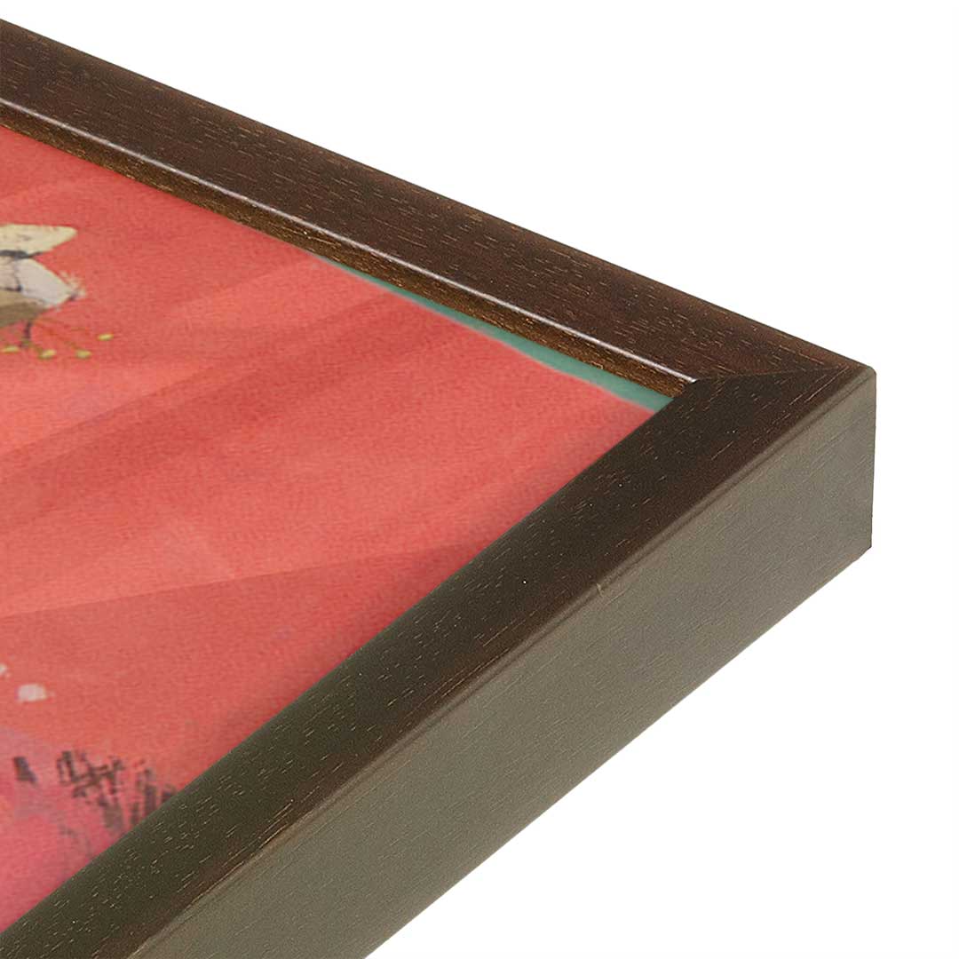 [Color:Espresso], Picture of art in a Espresso frame at an angle