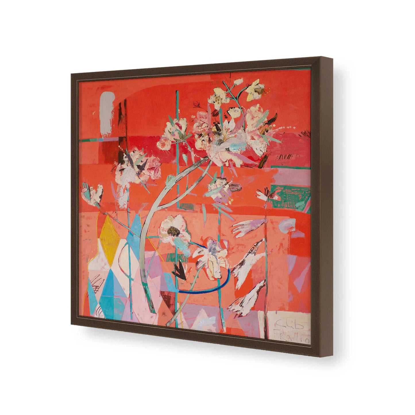 [Color:Espresso], Picture of art in a Espresso frame of the corner