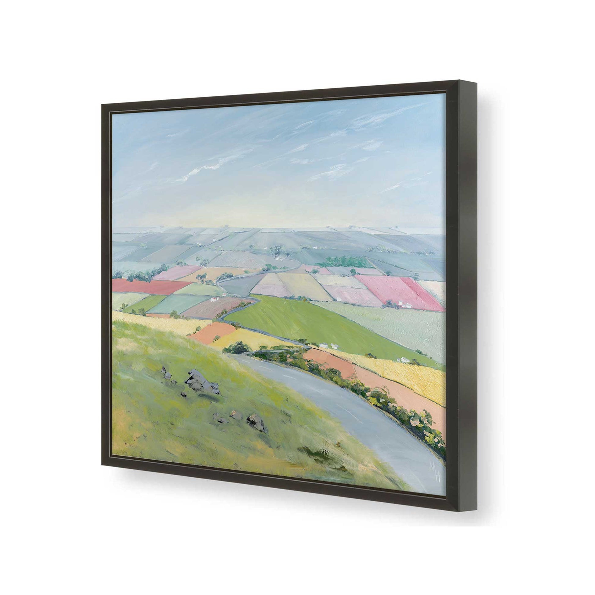 [Color:Satin Black], Picture of art in a Satin Black frame of the corner