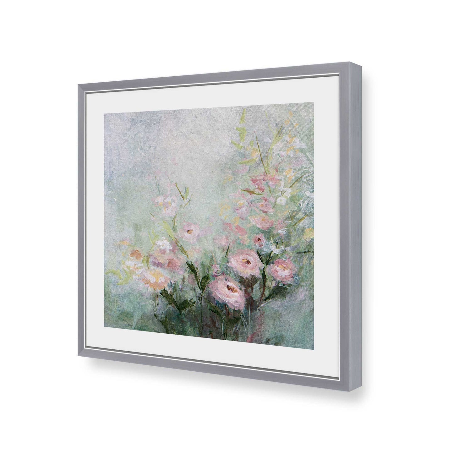 [Color:Polished Chrome], Picture of art in a Polished Chrome frame of the corner