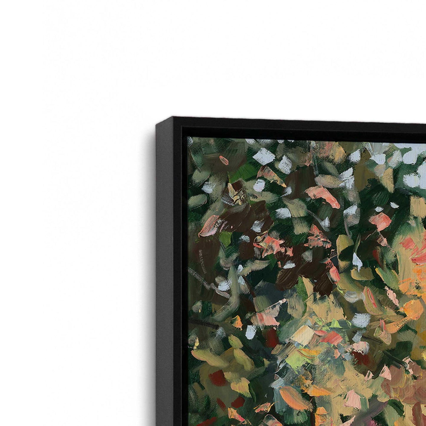 [Color:Satin Black], Picture of art in a Satin Black frame at an angle