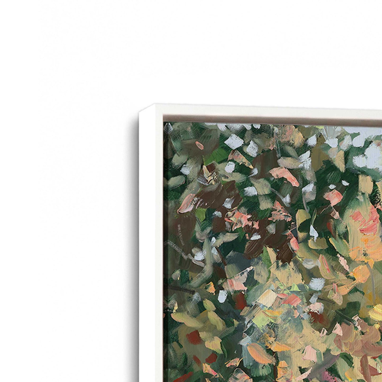 [Color:Opaque White], Picture of art in a White frame at an angle
