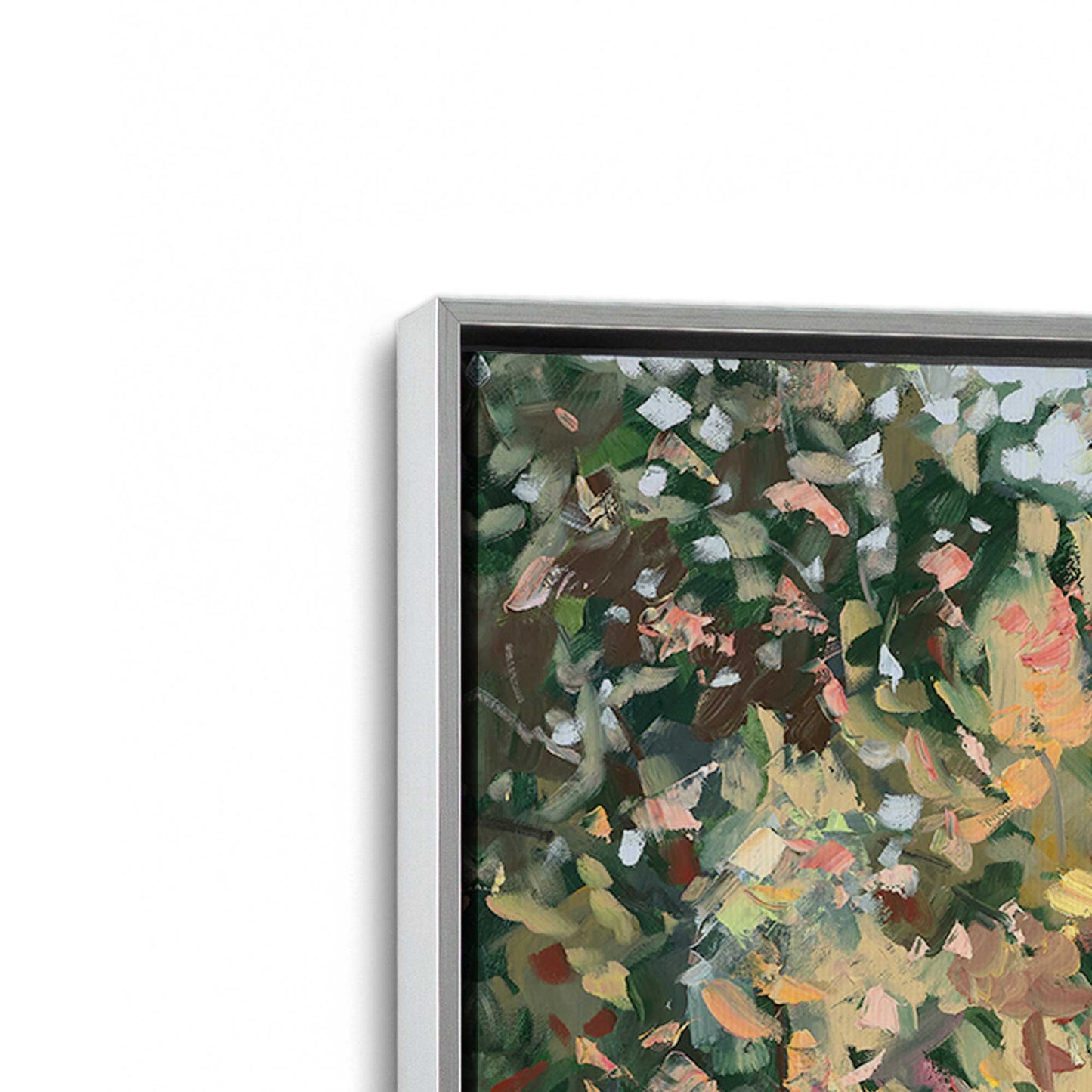 [Color:Polished Chrome], Picture of art in a Polished Chrome frame at an angle