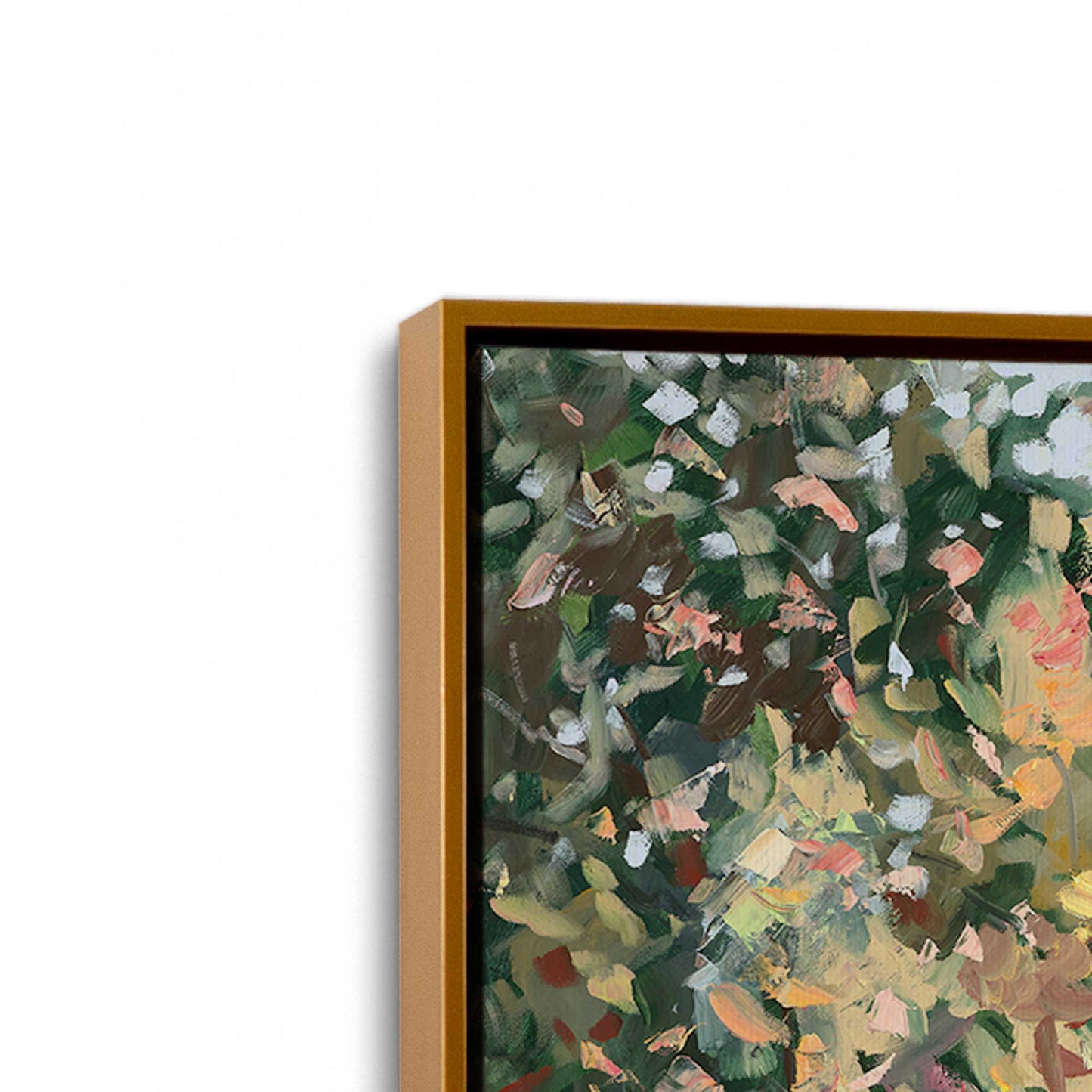 [Color:Polished Gold], Picture of art in a Polished Gold frame at an angle
