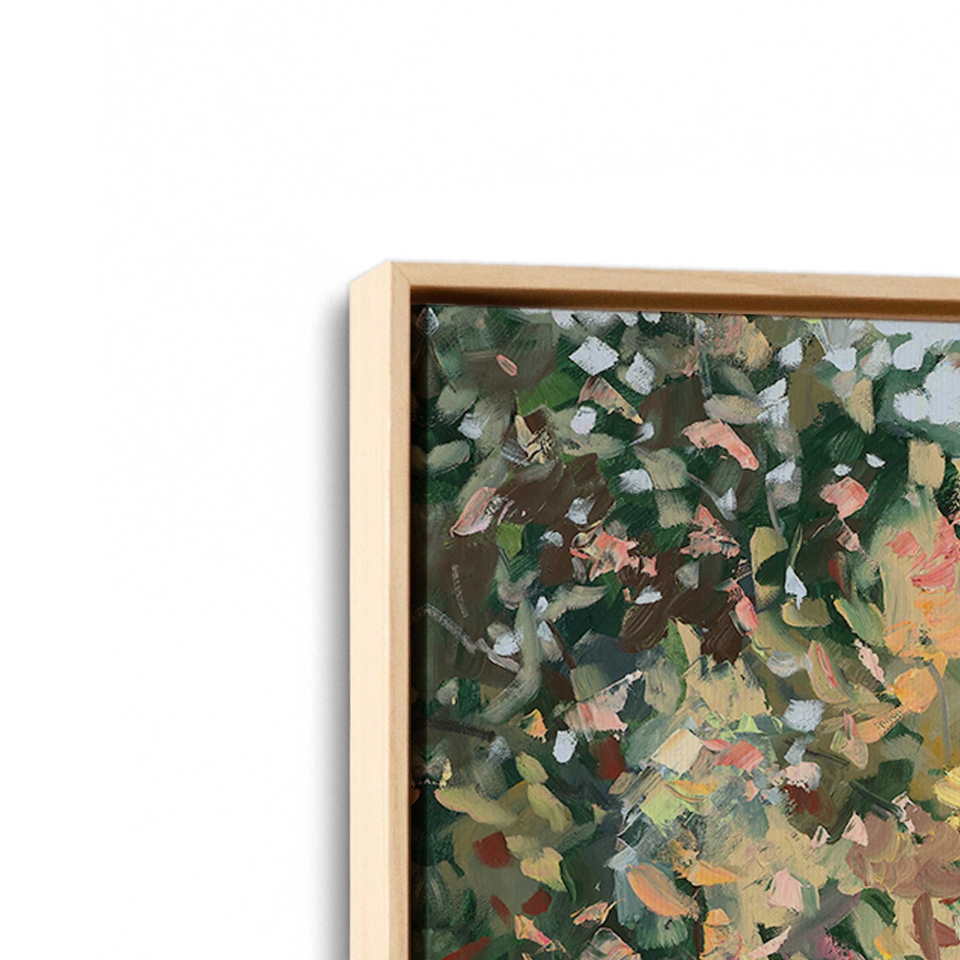 [Color:American Maple], Picture of art in a American Maple frame at an angle