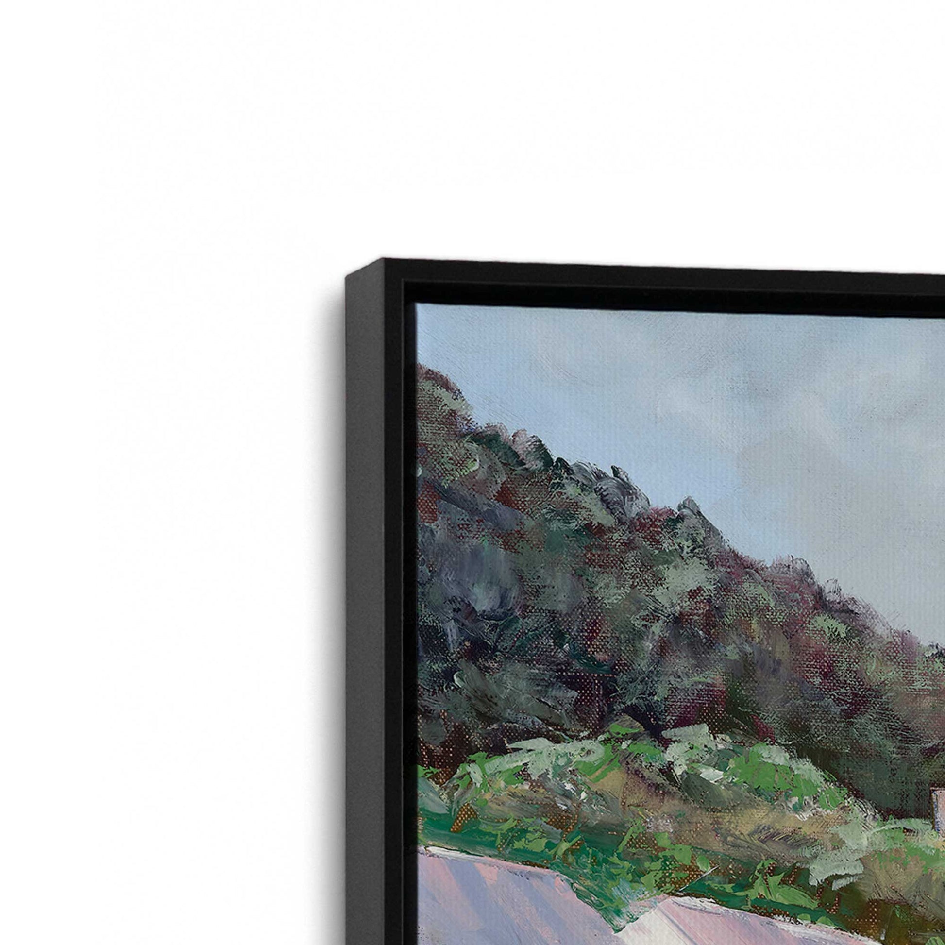 [Color:Satin Black], Picture of art in a Satin Black frame at an angle