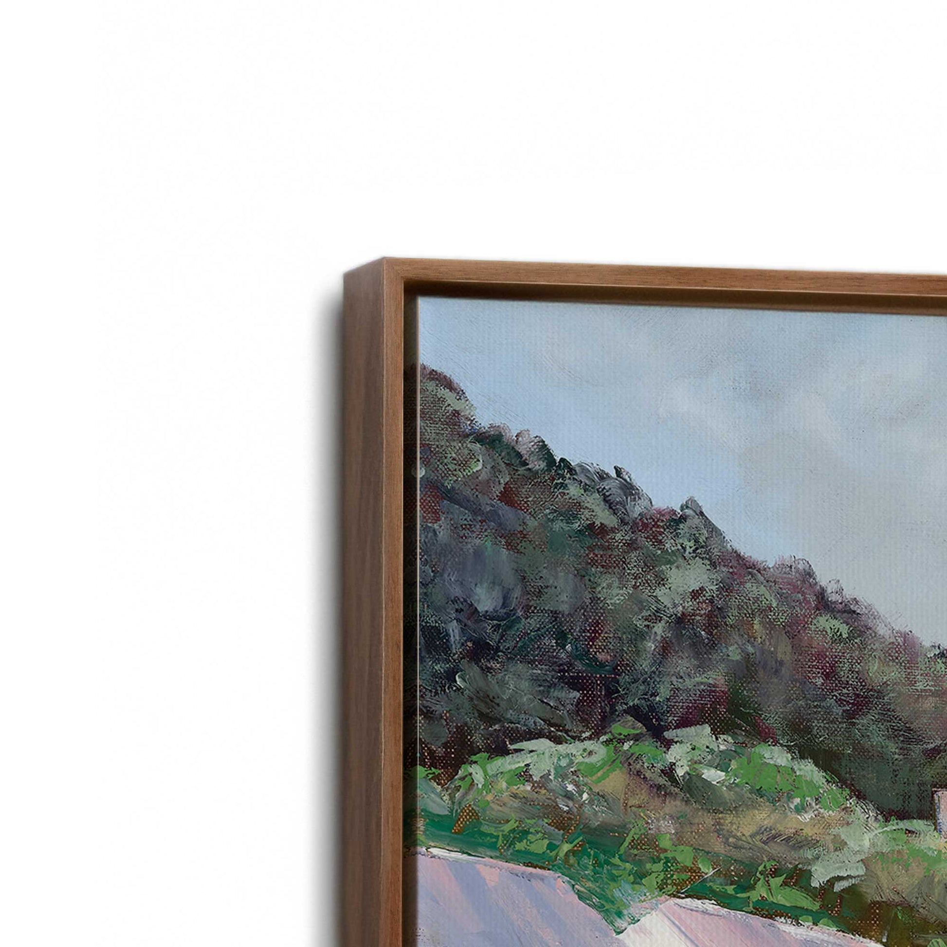 [Color:Walnut], Picture of art in a Walnut frame at an angle
