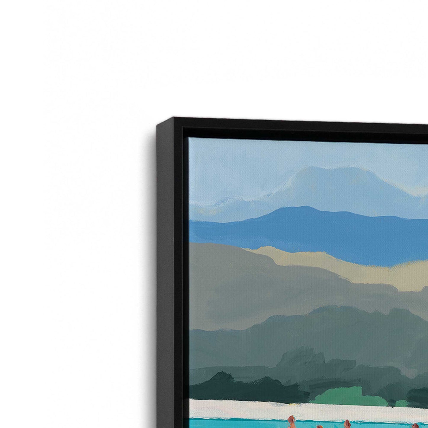 [Color:Satin Black], Picture of art in a Satin Black frame at an angle
