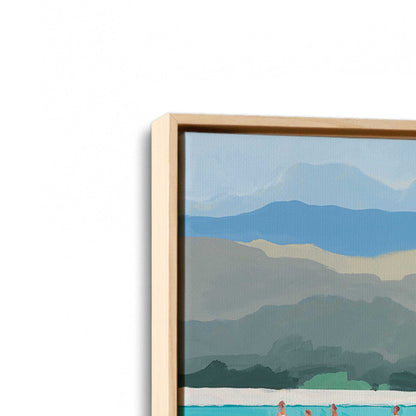 [Color:American Maple], Picture of art in a American Maple frame at an angle