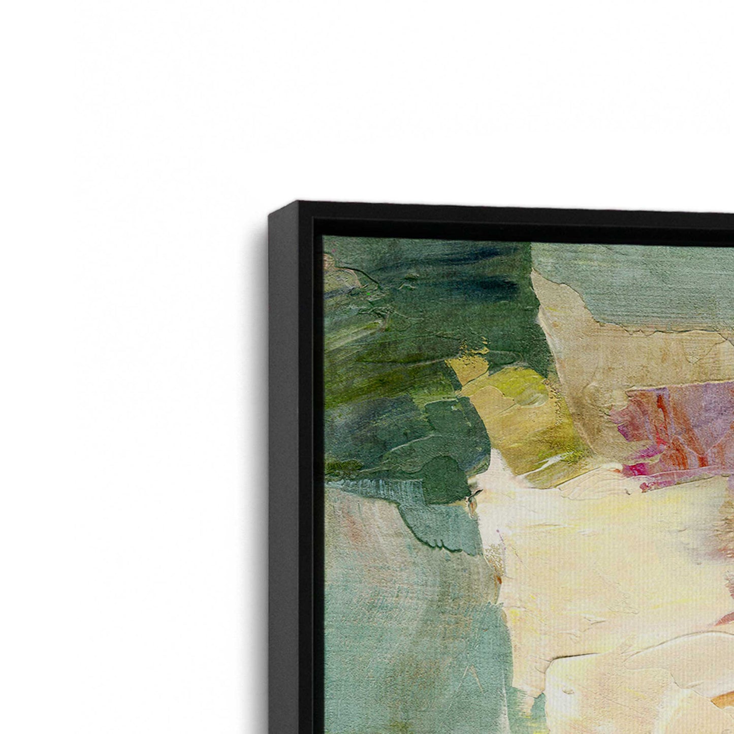 [Color:Satin Black], Picture of art in a Satin Black frame at an angle