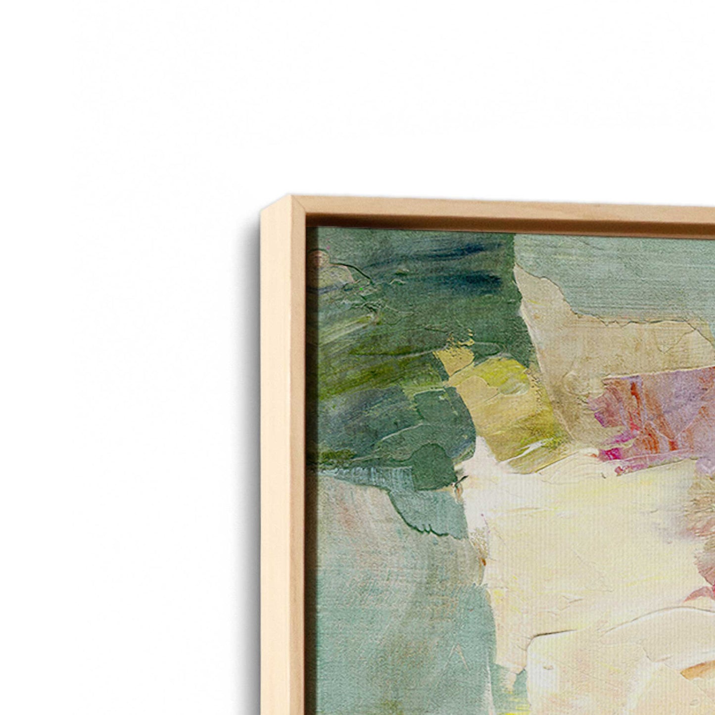 [Color:American Maple], Picture of art in a American Maple frame at an angle