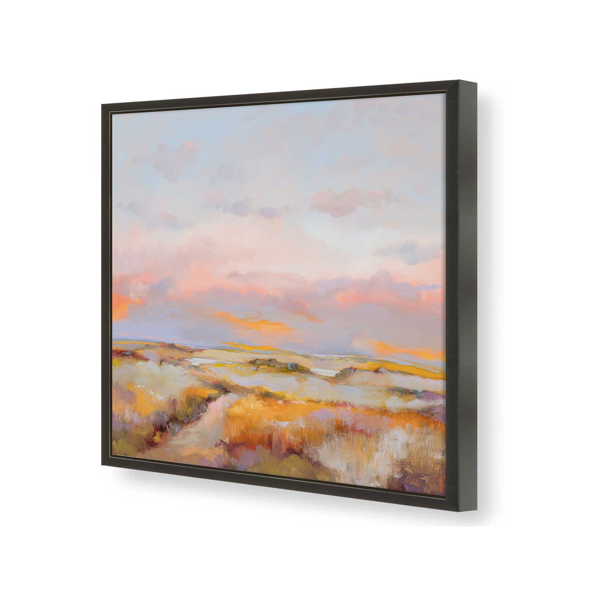 [Color:Satin Black], Picture of art in a Satin Black frame of the corner