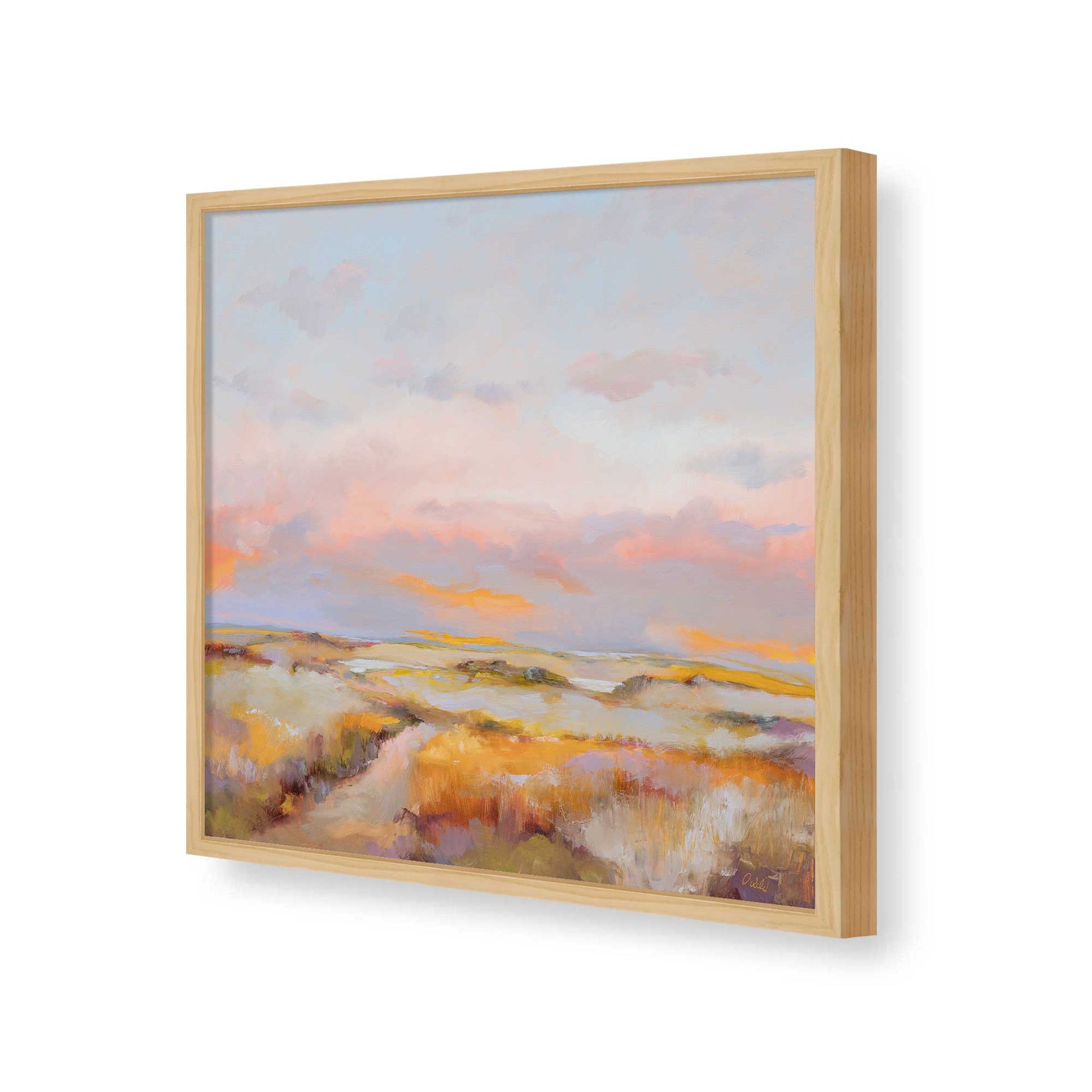 [Color:American Maple], Picture of art in a American Maple frame of the corner