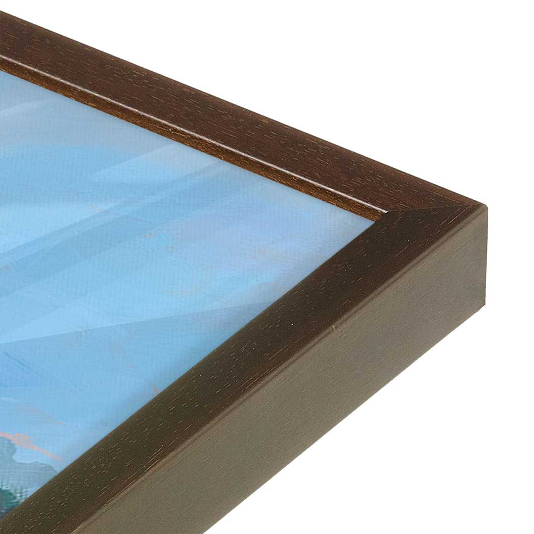 [Color:Espresso], Picture of art in a Espresso frame at an angle