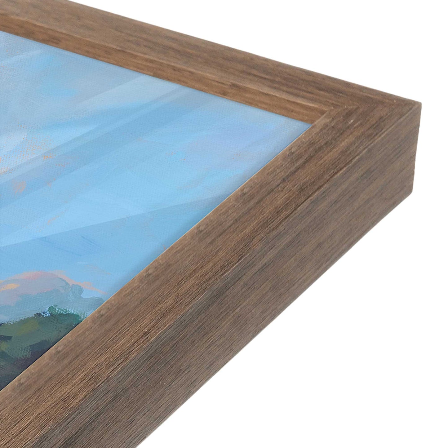 [Color:Walnut], Picture of art in a Walnut frame at an angle