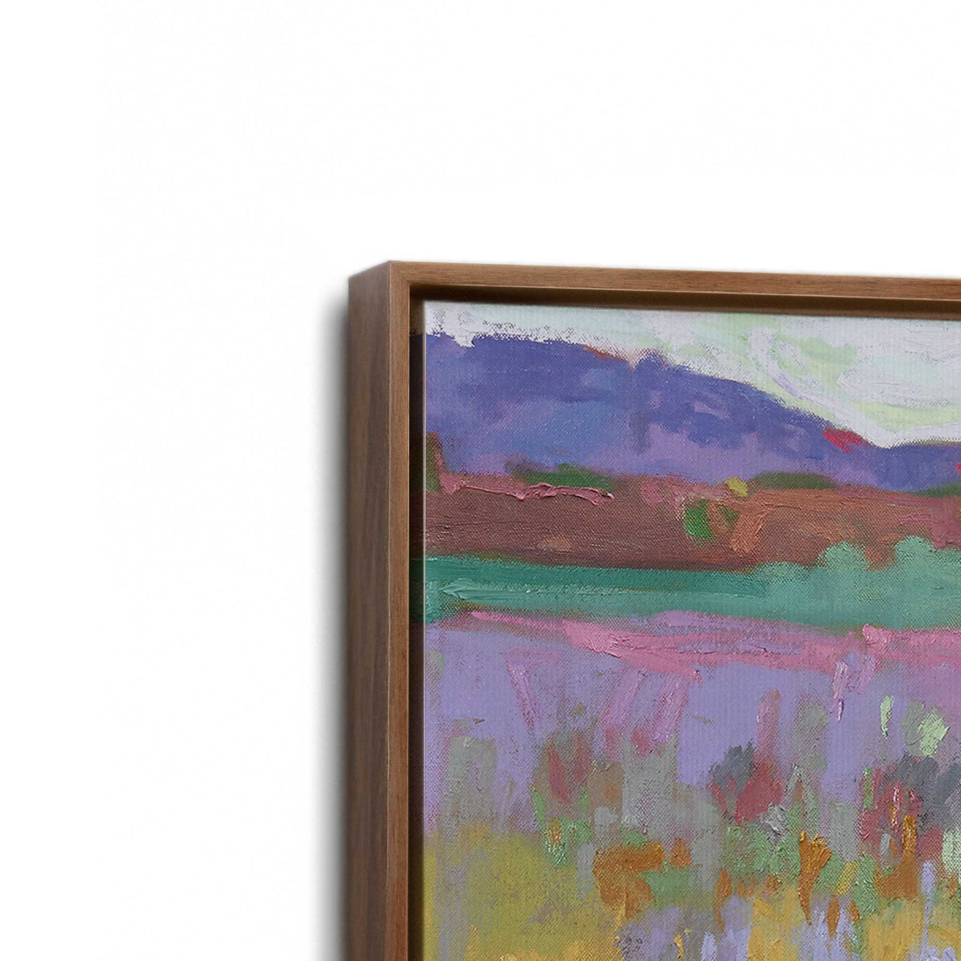 [Color:Walnut], Picture of art in a Walnut frame at an angle