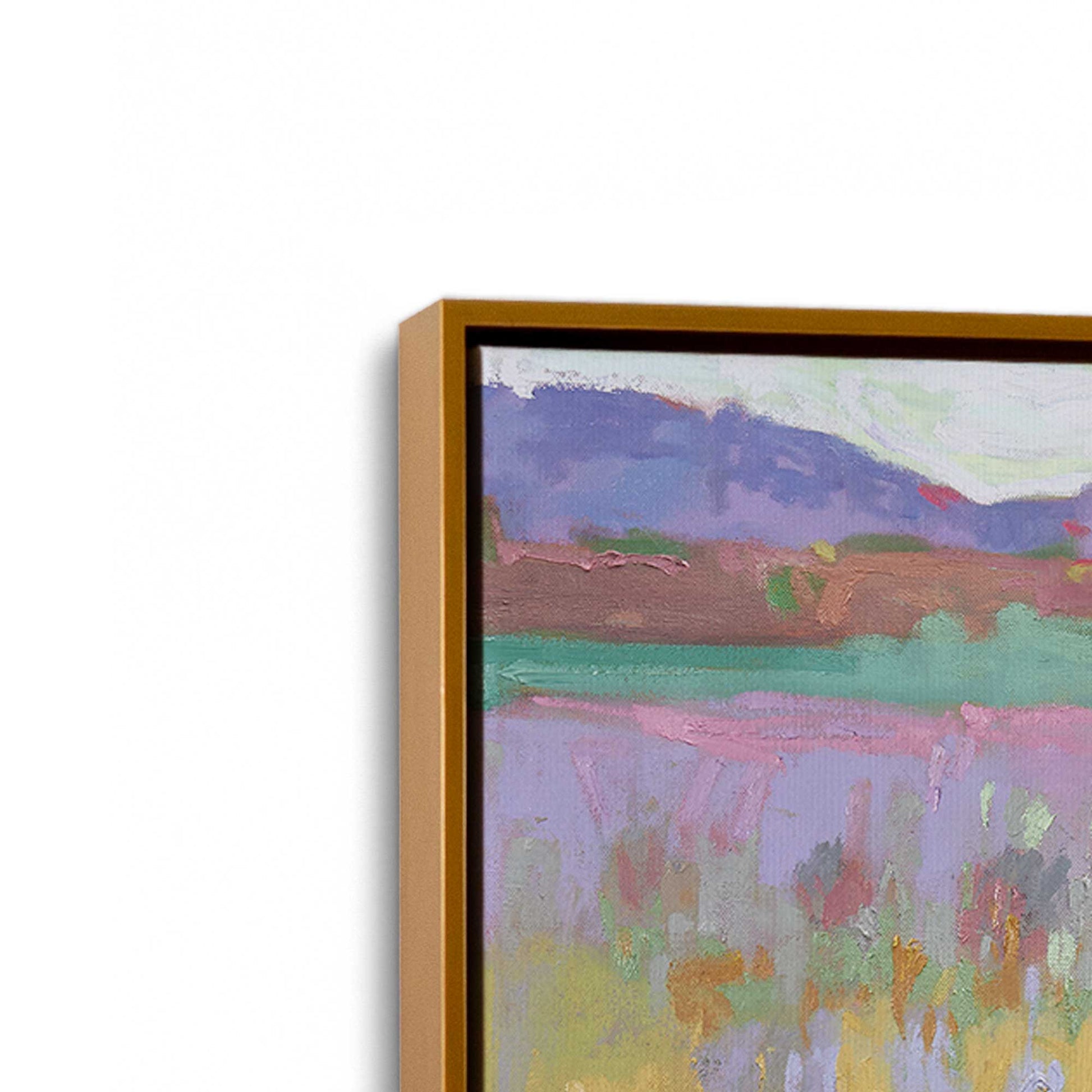 [Color:Polished Gold], Picture of art in a Polished Gold frame at an angle