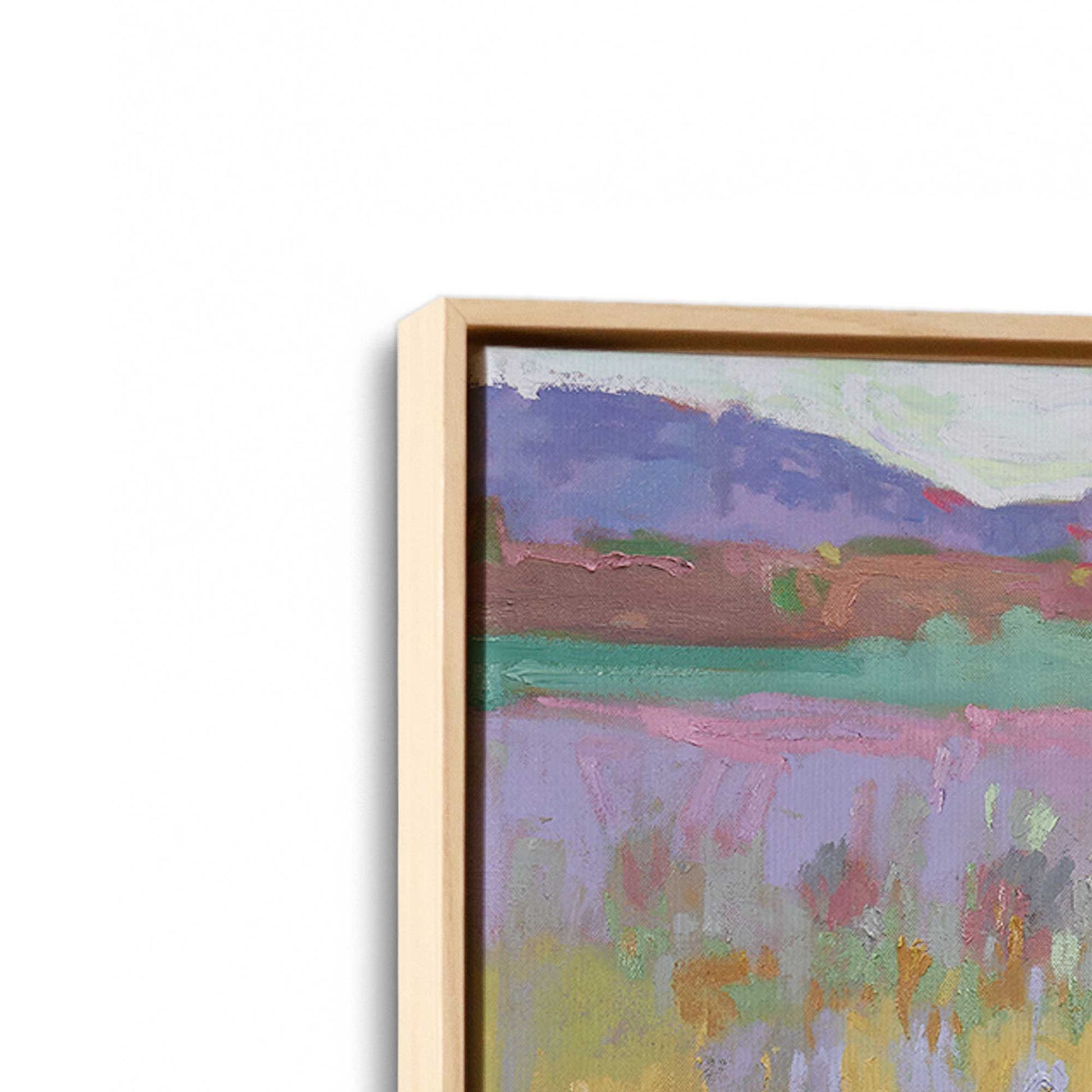 [Color:American Maple], Picture of art in a American Maple frame at an angle