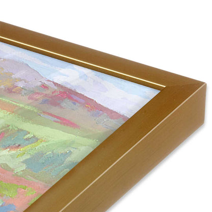 [Color:Polished Gold], Picture of art in a Polished Gold frame at an angle